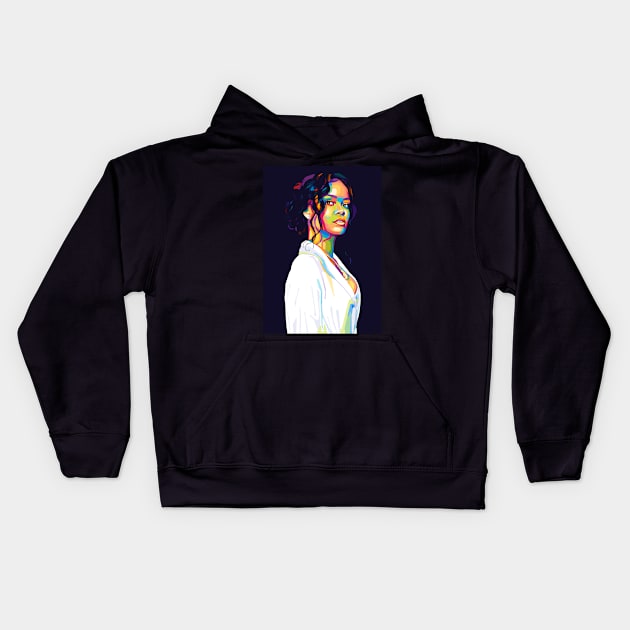 Rihanna Pop Art Kids Hoodie by SiksisArt